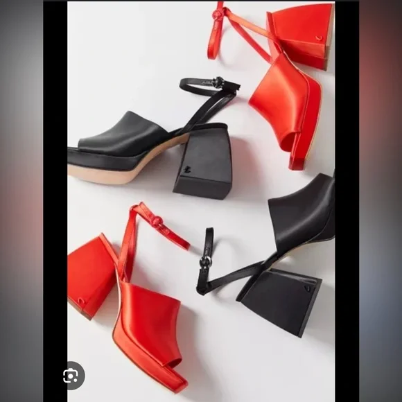 NIB Sam Edelman Circus Miranda Tangerine Tango Ankle Strap Block Heeled Sandals - Picture 7 of 9